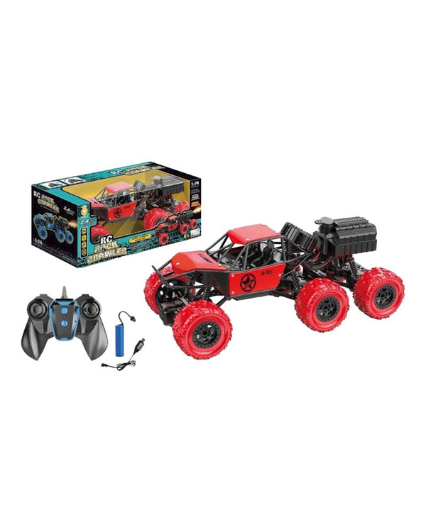 Remote Control Monster Truck For Boys 6+ Years I Smock Monster Truck With Rechargeable Battery ,Big Size 6 Wheel Rock Car I Multicolour