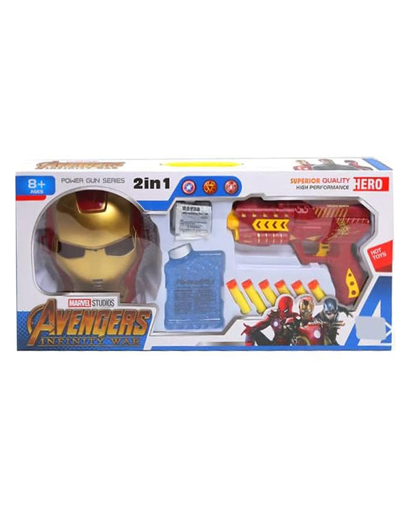 Toy Soft And Water Bullet Gun With Mask Iron Man