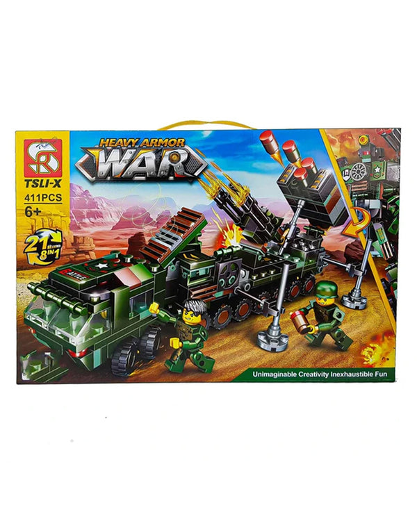 Military Air Defense Toy For Girls, Construction 21, Model 6 In 1 - 411 Pieces