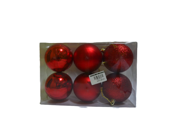 Shiny Red Balls Set 8Cm