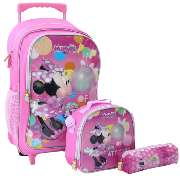 3 In 1 Minnie Trolley Bag 18 Inch | Pink