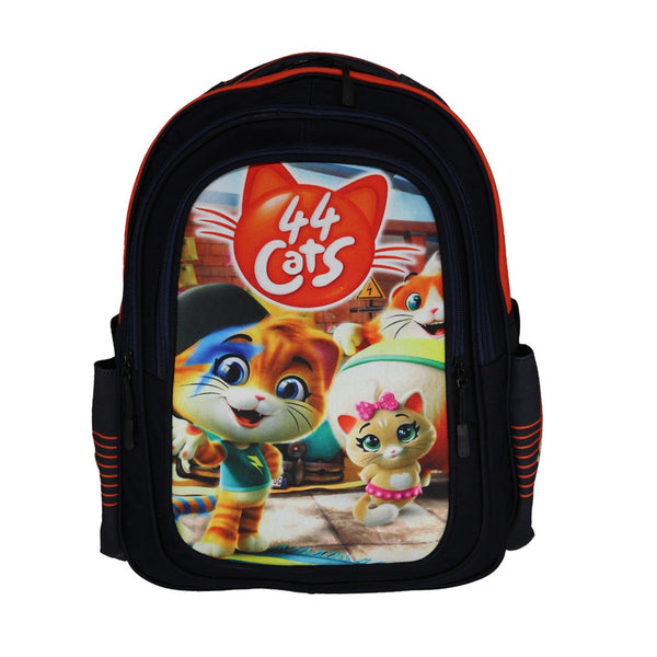 School backpack model 10 44 cats blue