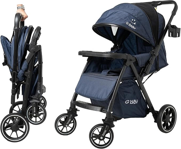 G Baby (G44) Baby Kids Travel Stroller Reversible Handle Lightweight Design Mosquito Net | Navy