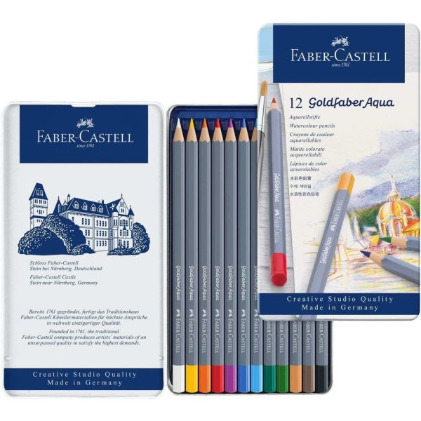 Faber Castell Aqua Watercolour - 12 Pencil 