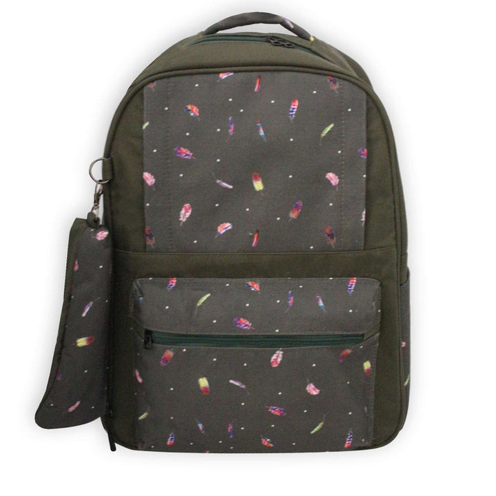 School backpack model 23 Feathers green