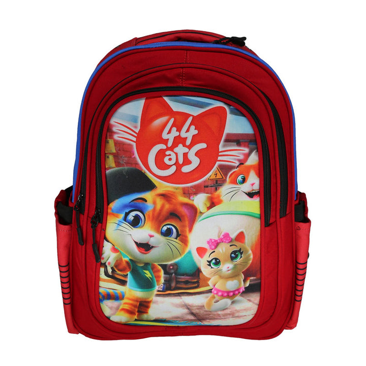 School backpack model 10 44 cats red