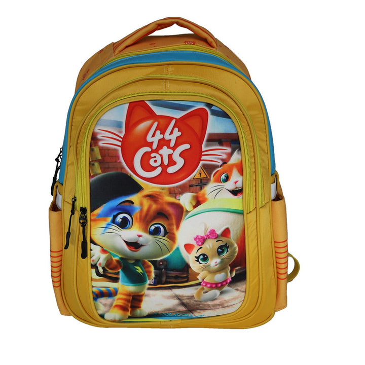 School backpack model 10 44 cats yellow