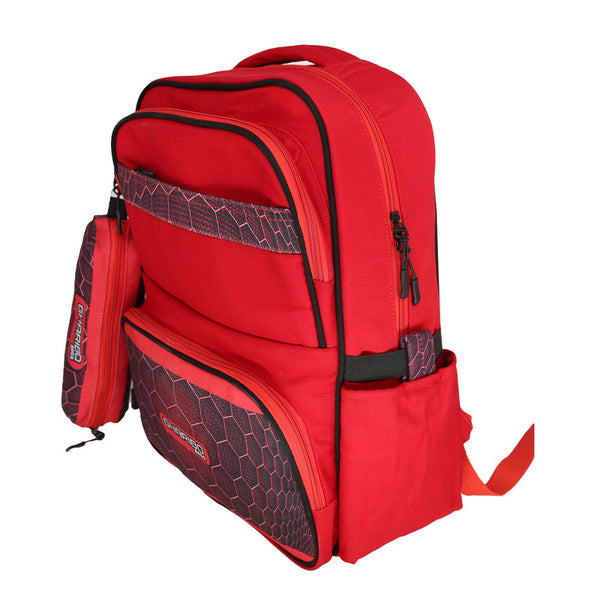 School backpack model 15 beehives red