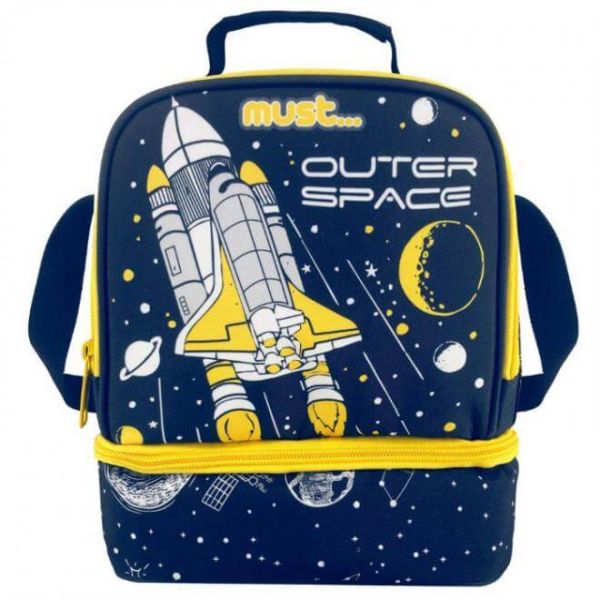 Must Outer Space Lunch Bag | Navy Yellow