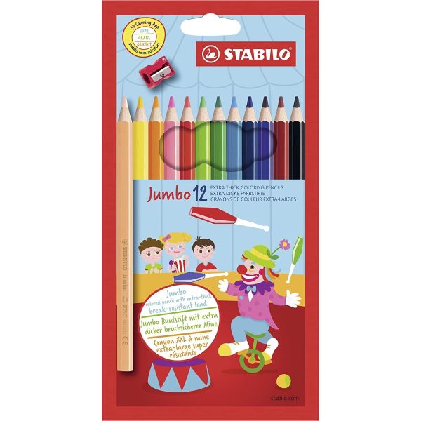 Stabilo Jumbo Colouring Pencils - 12 Pcs