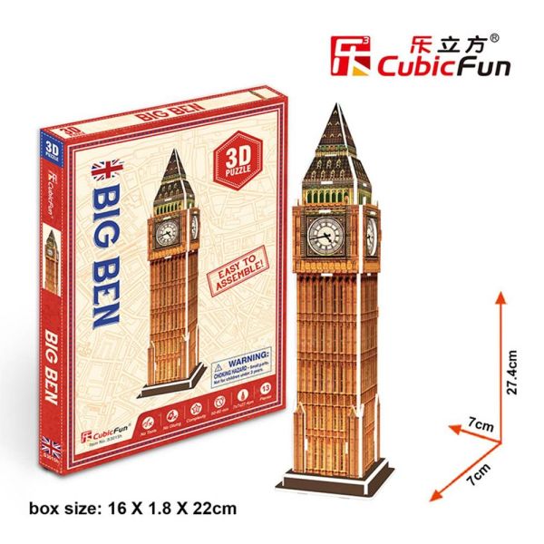 Cubic Fun 3D Puzzle Big Ben Shape - 13 Pcs