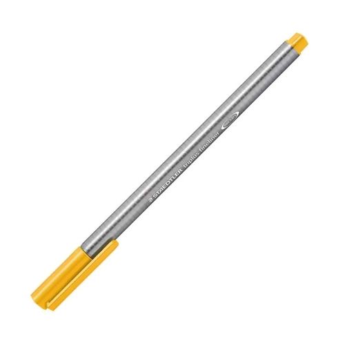 <p> 

The Staedtler Triplus Fineliner Mustard No: 334-14 is a high-quality fineliner pen designed with a super fine, metal-framed tip for precision and accuracy. This pen features an ergonomic triangular shaft that is designed to be comfortable and easy to write with, reducing fatigue and hand cramping while writing. It is also equipped with the Dry Safe feature, which allows you to leave the pen uncapped for days without it drying out. You can also easily remove the ink from most textiles with a quick wash