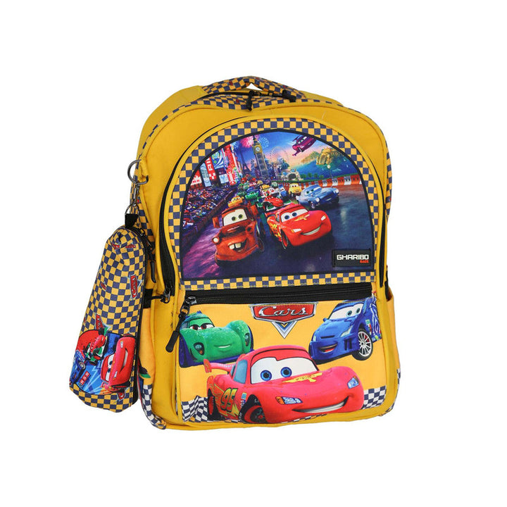 School backpack model 16 Cars yellow