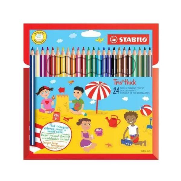 Stabilo Trio Thick Colouring Pencils - 24 Pcs