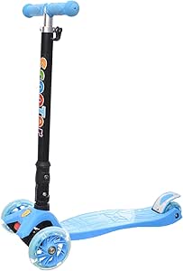 Scooter With 2 Front Wheel 1 Rear Wheels And Foot Brake For Kids| Light Blue