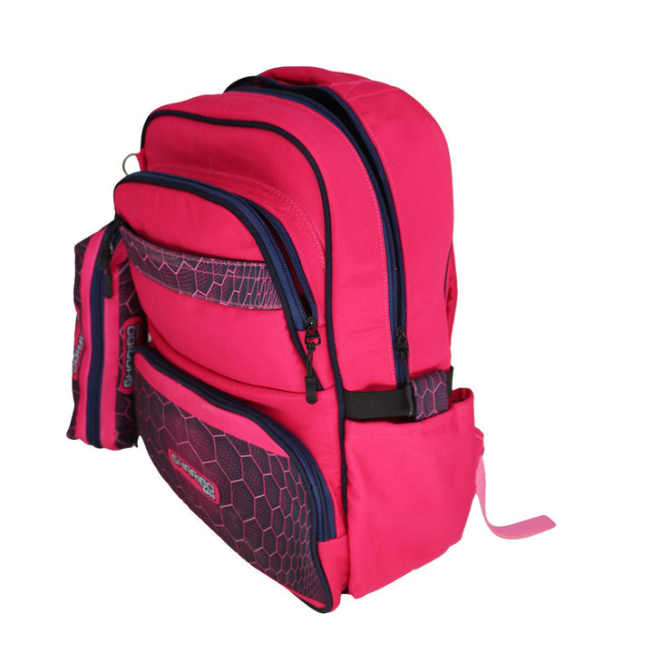 School backpack model 15 beehives pink