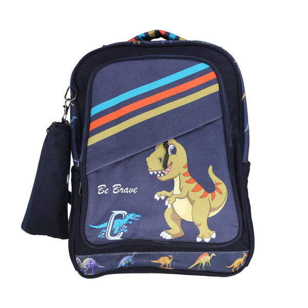 School backpack model 14 dinosaur blue