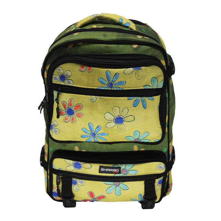 School backpack model 34 Flowers green