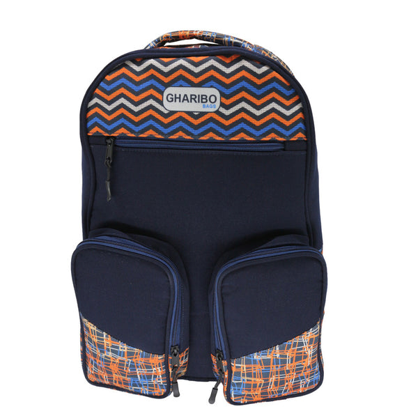 School backpack model 24 striped blue