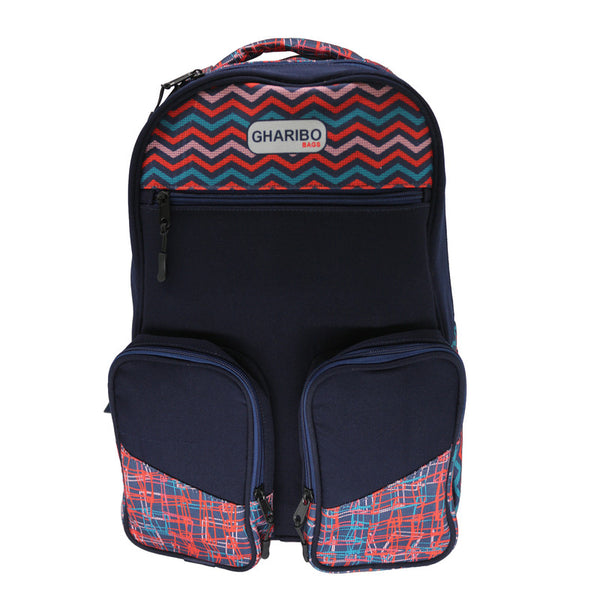 School backpack model 24 striped black