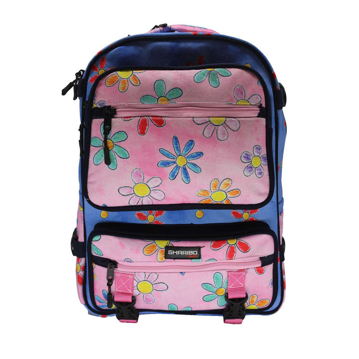 School backpack model 34 Flowers blue