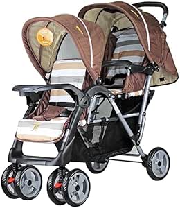 Graco Foldable Twin Baby Double Stroller Kids Jogger Travel Infant Pushchair | Beige