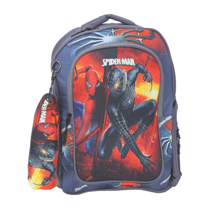 School backpack model 13 SpiderMan gray