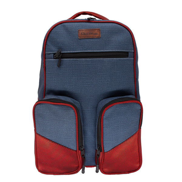 School backpack model 24 jeans red