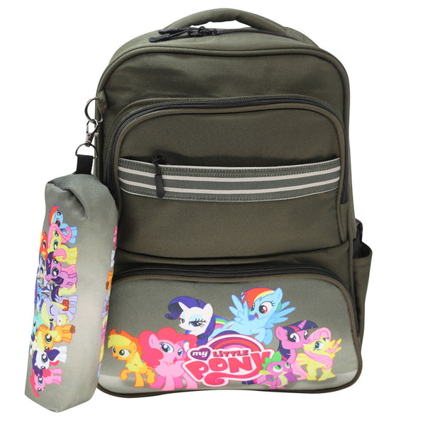 School backpack model 15 my little pony green