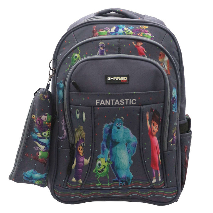 School backpack model 19 Monsters Inc gray