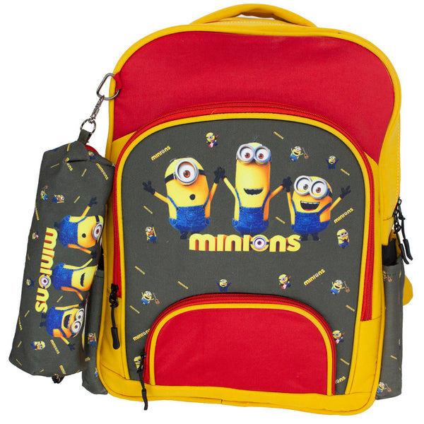 School backpack model 11 minions yellow