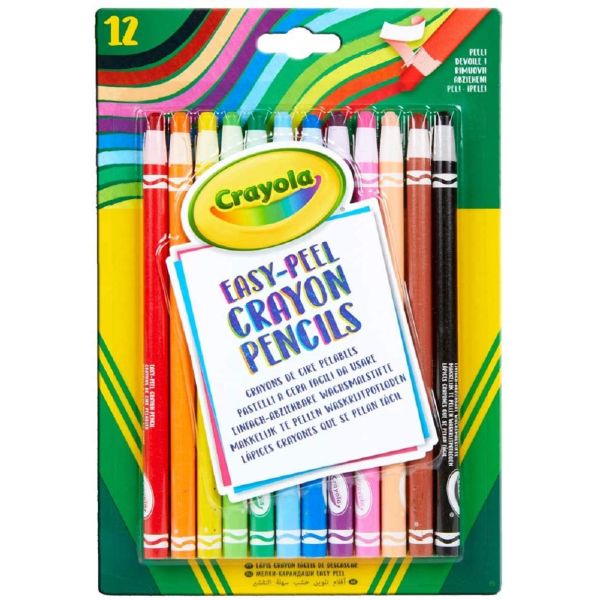 Crayola Easy Peel Crayon Pencils - 12 Colors