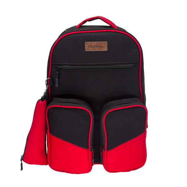 School backpack model 24 2 colors red