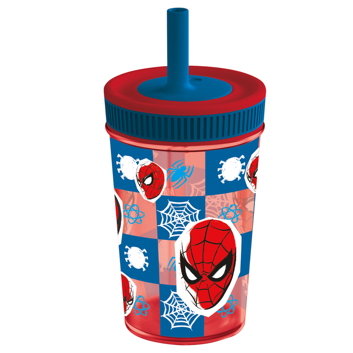 Stor Spiderman Leakproof Silicone Straw Tumbler 465 ML