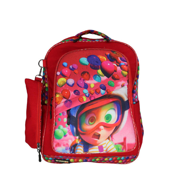 School backpack model 14 candy red