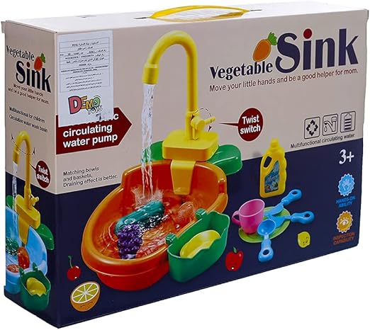 Kitchen Sink Game With Some Game Fruits And Tap It With Water | Multicolor