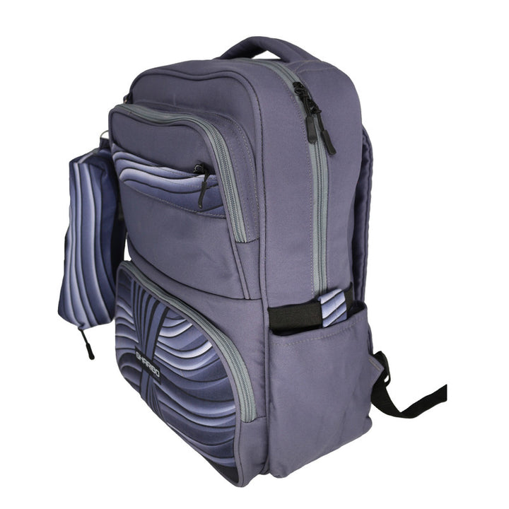 School backpack model 15 lines gray