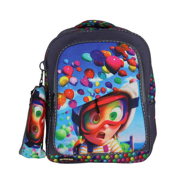 School backpack model 14 candy gray