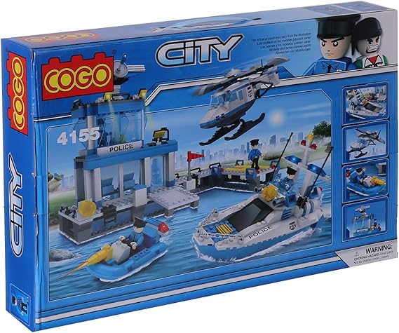 Cogo City Building Set Police Boats | 644 Pieces