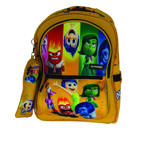 School backpack model 16 Inside Out yellow