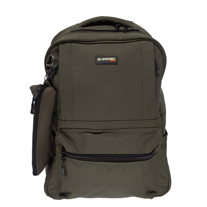 School backpack model 23 Solid green