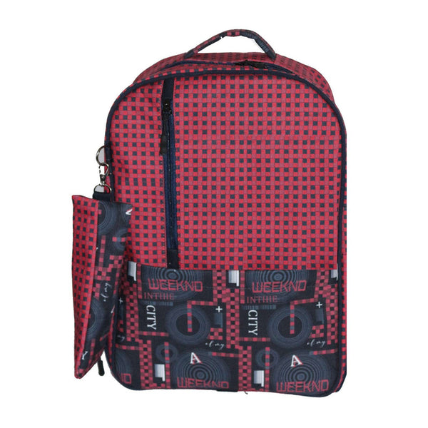 School backpack model 21 Squaresred