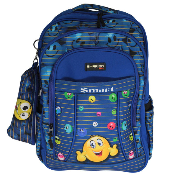 School backpack model 19 Emoji blue