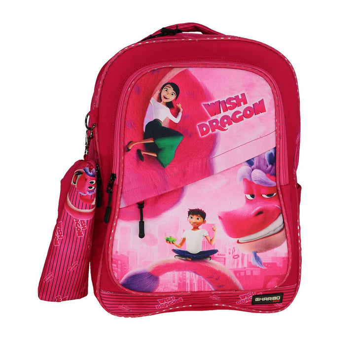 School backpack model 14 wish dragon pink