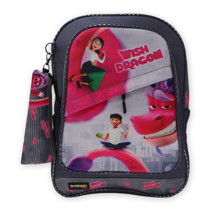 School backpack model 14 wish dragon gray