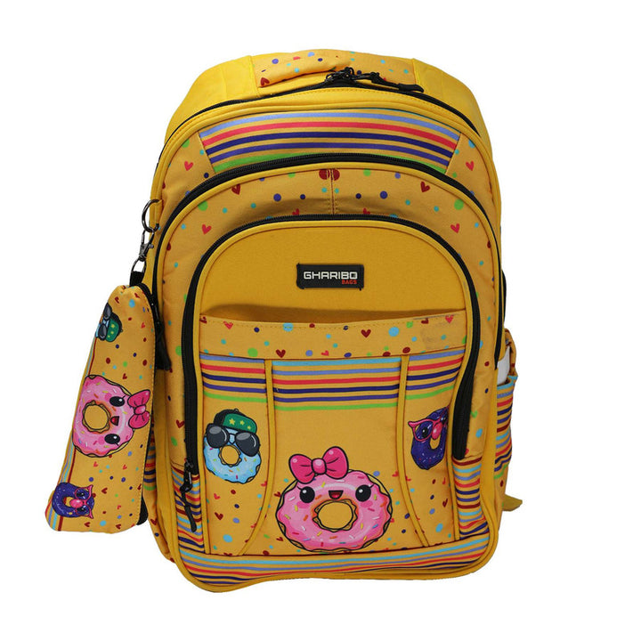 School backpack model 19 Donuts yellow