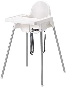 Portable Highchair With Tray For Kids | Silver White