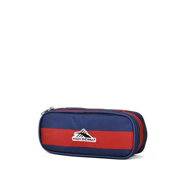 Rugby Stripe Pencil Case | Navy Red