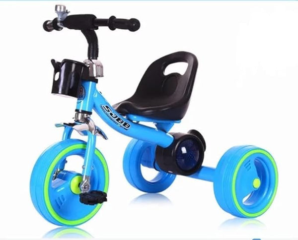 Cool Baby Tricycle With Led Light  Speaker | Blue