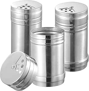 Stainless Steel Spice Seasoning Dispenser With Rotating Cover - 3 Pcs